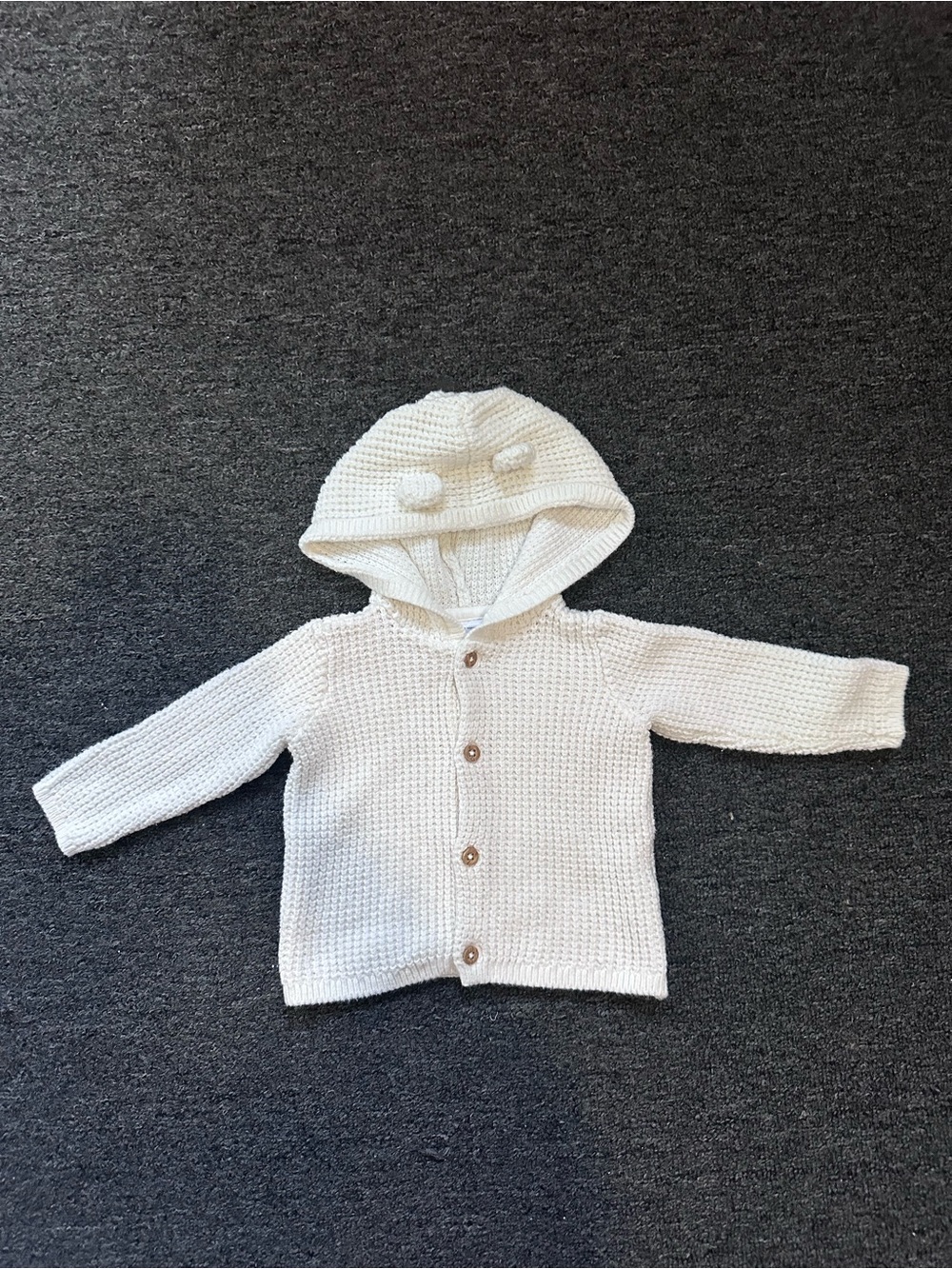 Carter's Cream Hooded Knit Cardigan with Ear Details